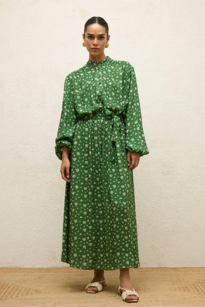 VİSKON DESENLİ ELBİSE DITSY 