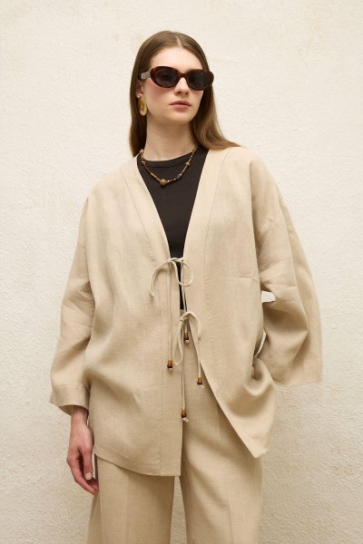 LINEN KIMONO NATURAL 