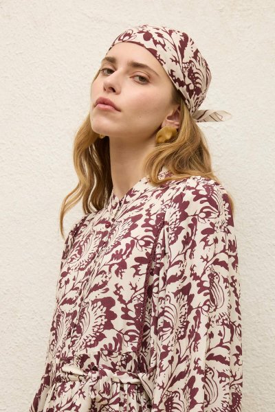 DESENLİ PAMUKLU FULAR SAGE 