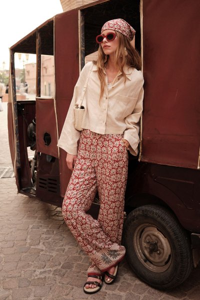 VISCOSE PATTERNED TROUSERS DALIA 
