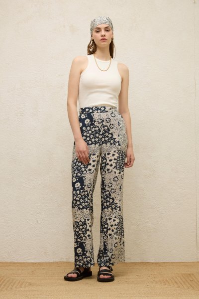VISCOSE PATTERNED TROUSERS LOLA 