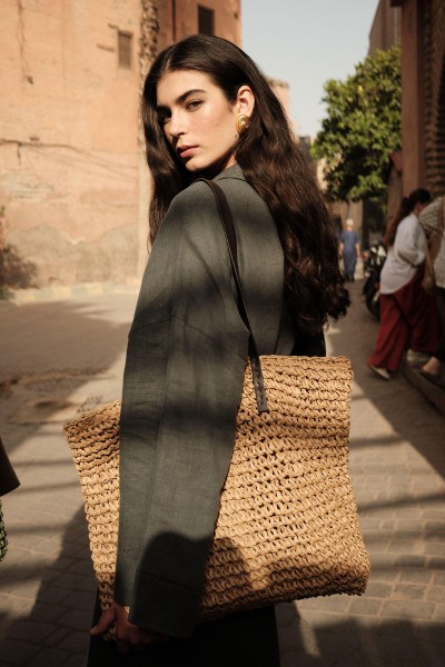 STRAW SHOULDER BAG NATURAL 