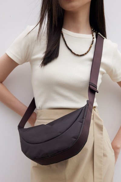 LEXA METAL BUCKLE CROSSBODY BAG BROWN 