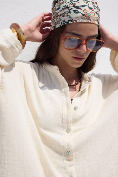 WIDE SLEEVE MUSLIN SHIRT Ecru 