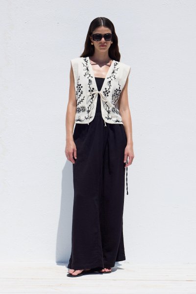 MÜSLİN ANVELOP PANTOLON SİYAH 