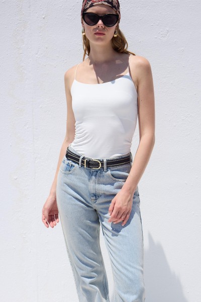 DİKİŞ DETAYLI KEMER SİYAH 