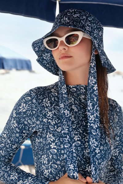 TIE BUCKET HAT BLUE SHELL 