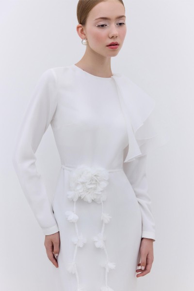 LAURA ABİYE ELBİSE EKRU 