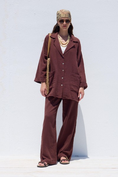 JACKET COLLAR SHIRT Claret Red 