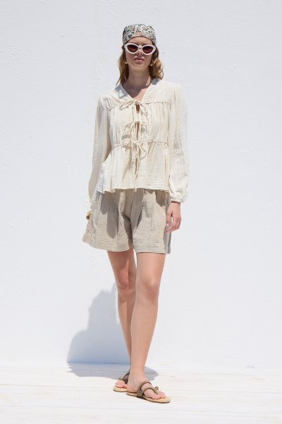 MUSLIN COZY SHORTS SAND 