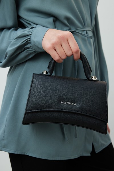 WOVEN LEATHER BAG BLACK 