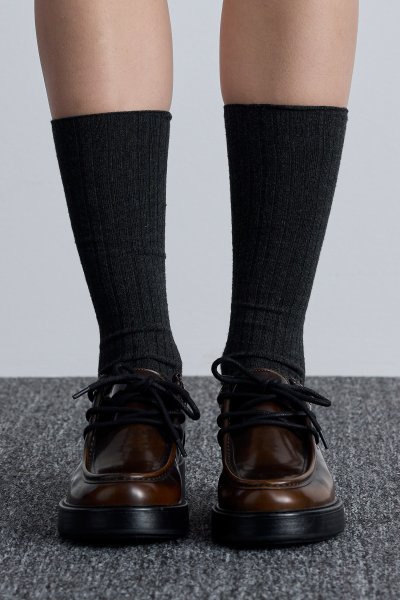 RUBED LONG SOCKS ANTHRACITE 