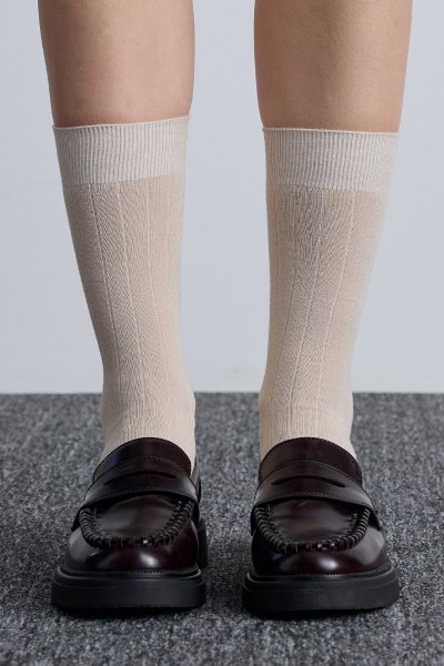 CLASSIC RUBED SOCKS BEIGE 