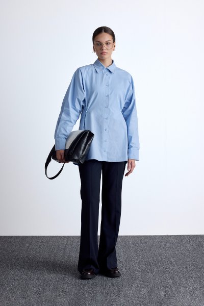 SHIRT WITH WAIST ADJUSTMENT BLUE 