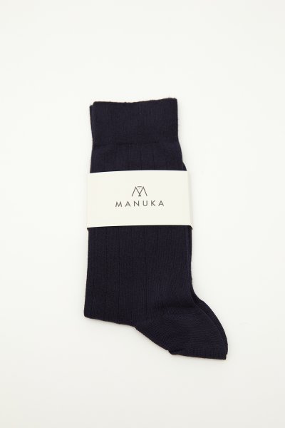 CLASSIC RUBED SOCKS NAVY BLUE 