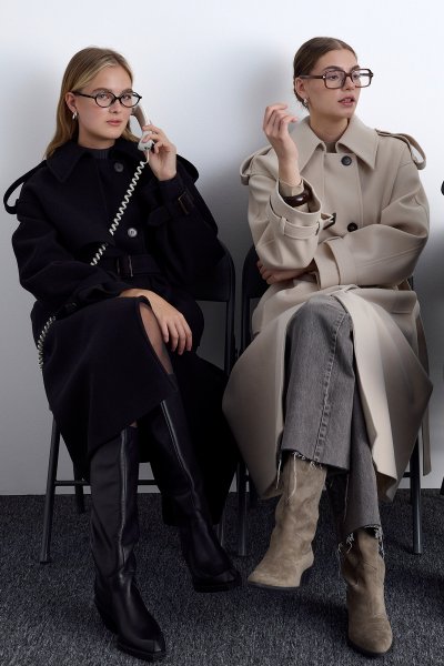 EPAOLET DETAILED CACHET COAT BLACK 