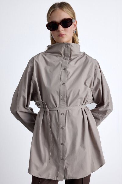 HIGH COLLAR DESIGN SHIRT MINK 