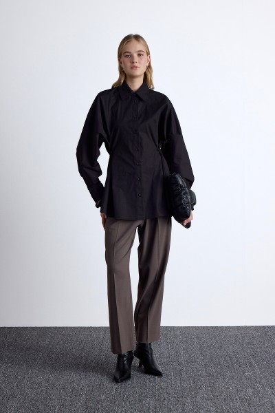 SHIRT WITH WAIST ADJUSTMENT BLACK 