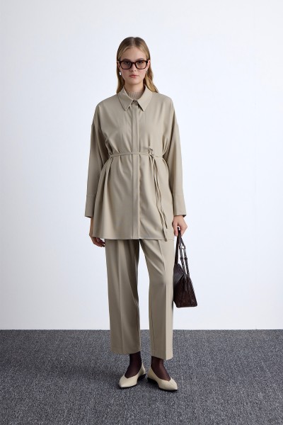 WIDE COLLAR TUNIC BEIGE 