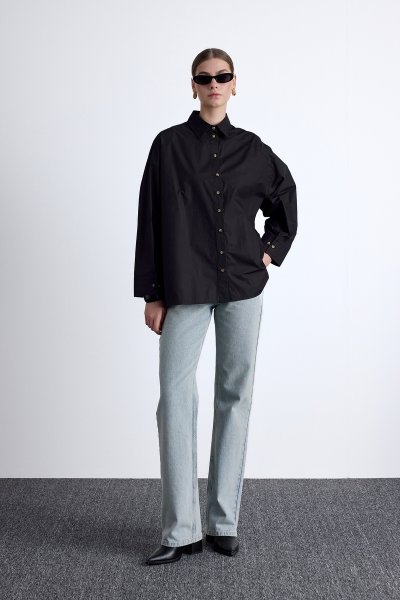 WIDE CUT PREMIUM SHIRT BLACK 