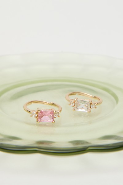 NATURAL COLOR BAGUTETE RING PINK 