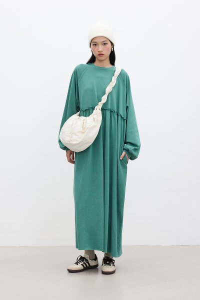 OVERSIZE PATTERNED DRESS GREEN 