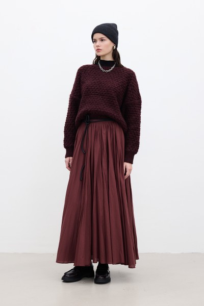 PILISE MAXI SKIRT CLARET RED 