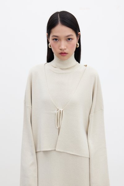 BAĞCIKLI TRİKO HIRKA BEJ 