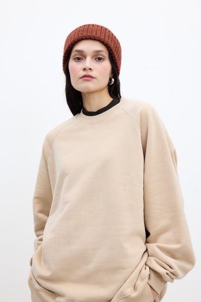 OVERSIZE BASIC SWEATSHIRT CAMEL 