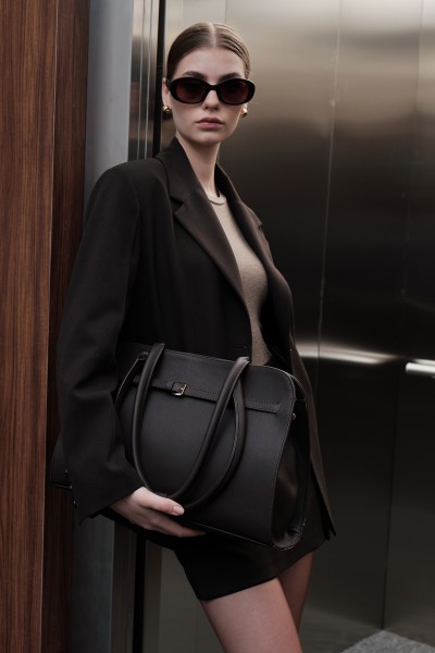 BUCKLE CITY BAG BROWN 