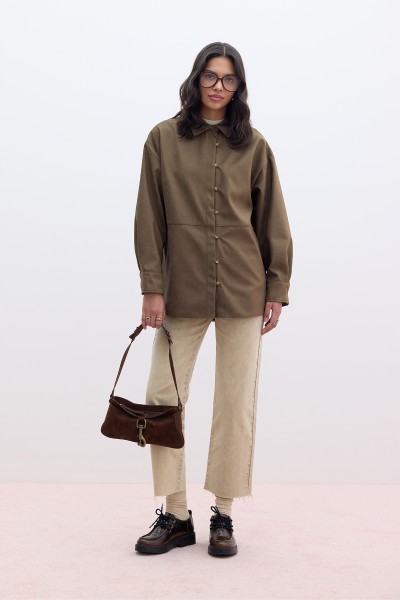 ARTIFICIAL SUEDE SHIRT KHAKI 