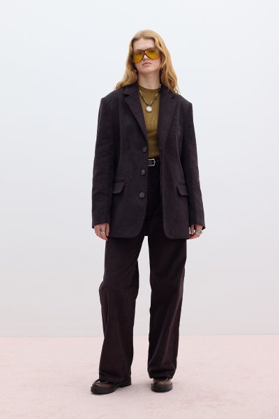 FİTİLLİ KADİFE STRAIGHT FİT PANTOLON ACI KAHVE 