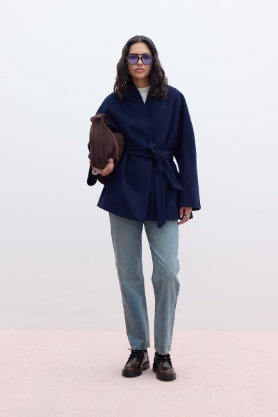 KİMONO TARZI KAŞE KABAN LACİVERT 