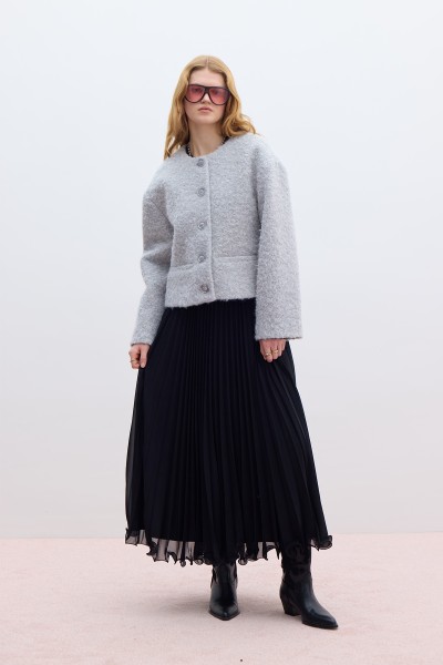 PLİSELİ ETEK SİYAH 