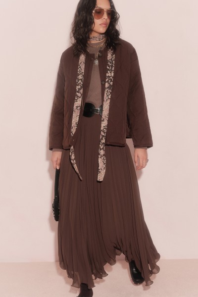 PLİSELİ ETEK KAHVERENGİ 