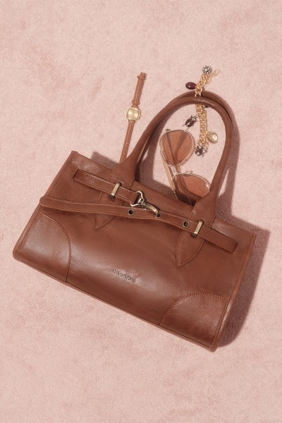 GRACE BELT LEATHER BAG CAMEL 