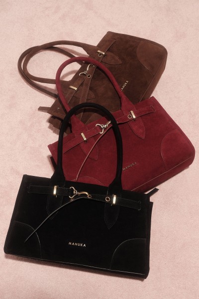 GRACE SUNİ SÜET KEMERLİ ÇANTA SİYAH 