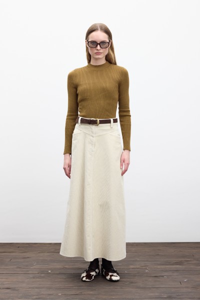 FİTİLLİ KADİFE UZUN ETEK VANİLYA 