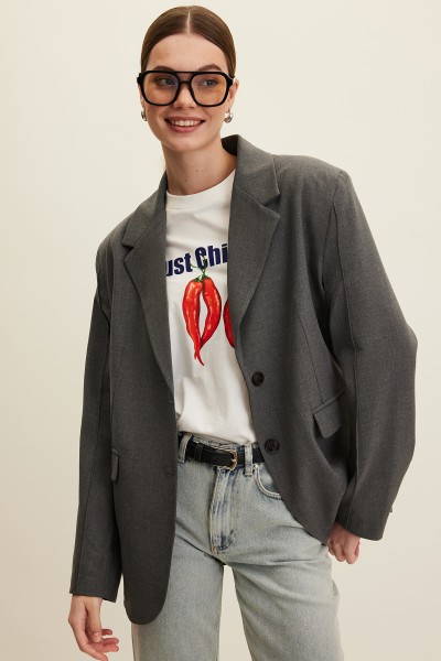 CLASSIC CUT BLAZER JACKET GRAY 