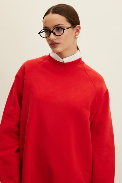 OVERSIZE BASIC SWEATSHIRT KIRMIZI 