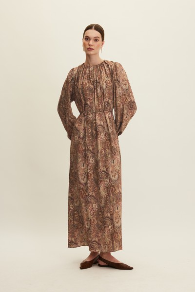 DESENLİ VİSKON ELBİSE AMORA 