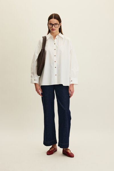 WIDE CUT PREMIUM SHIRT ECRU 