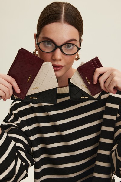 KAPİTONE KARTLIKLI CÜZDAN BORDO 