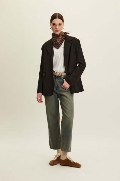KLASİK KESİM BLAZER CEKET ACI KAHVE 