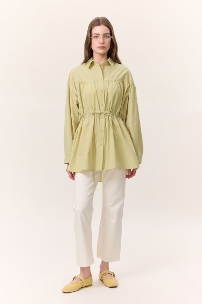 BÜZGÜ BAĞLAMA DETAYLI TUNİK SARI 