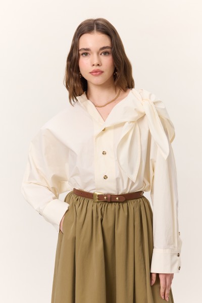 BAĞLAMALI DETAYLI TASARIM GÖMLEK TEREYAĞI 