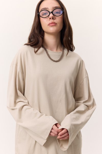 GENİŞ KOL OVERSIZE TSHIRT TAŞ 