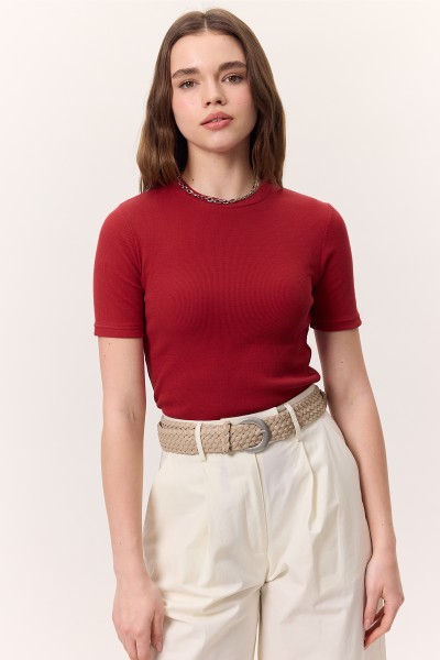 KISA KOLLU RIBANA BODY KIRMIZI 