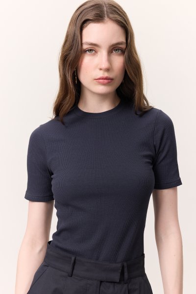 KISA KOLLU RIBANA BODY LACİVERT 