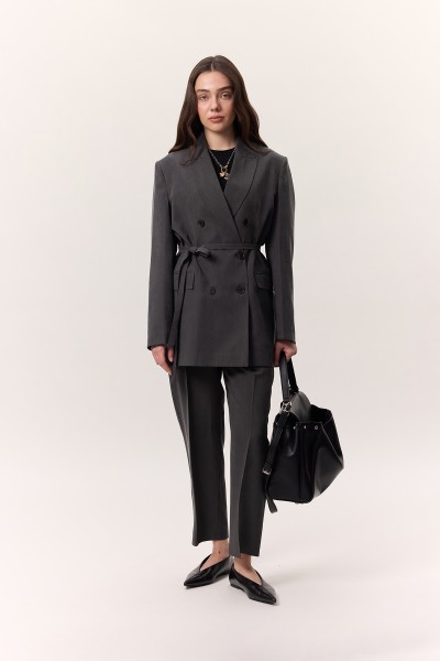 TENCEL PİLELİ PANTOLON ANTRASİT 